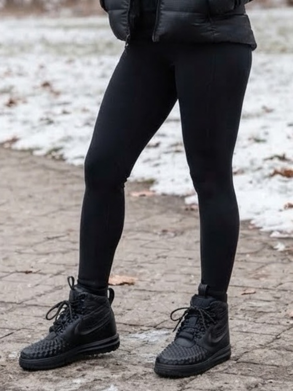 Nike Lunar Force 1 Duckboot Black Leather Winter Sneaker Boots Women's Size 5.5